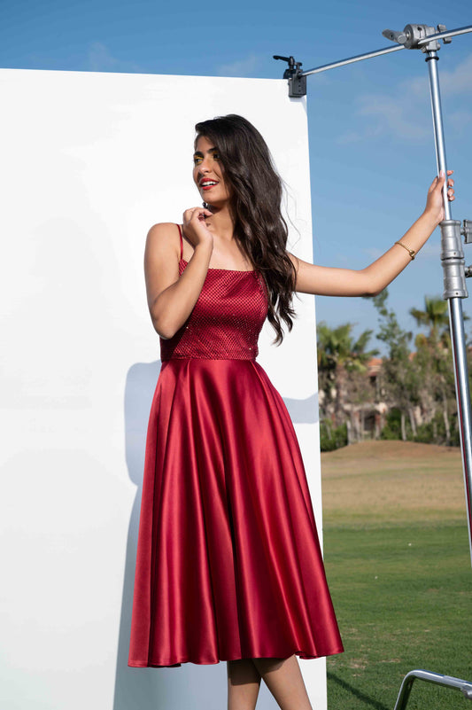 Red Twilight Midi Dress